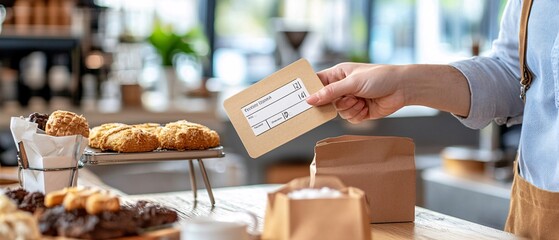 Barista taking order in cafe.