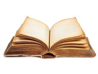 open old antique book on a white background