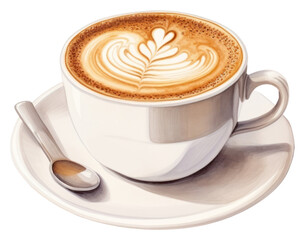 PNG Latte coffee saucer drink.
