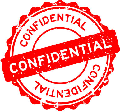 Grunge red confidential word round seal stamp on white background