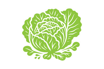 Cabbage vector elements silhouette isolated in white background