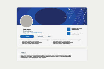 LinkedIn tech banner mockup template, cover photo, profile abstract banner mockup