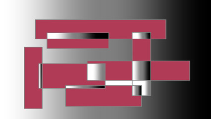 Fototapeta premium Futuristisches Design in rot und grau mit 3d Effekt 
