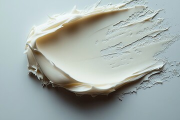 White cream, close-up of a skin care product swatch. Skincare and beauty concept