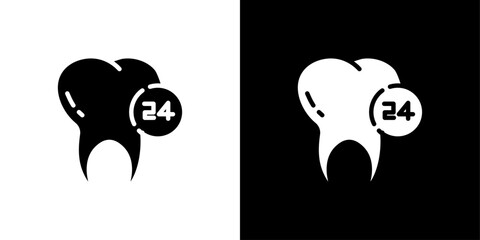 Dental Protection for 24 Hours icon set vector illustration