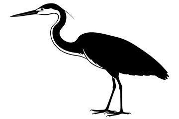 Naklejka premium heron black silhouette vector illustration