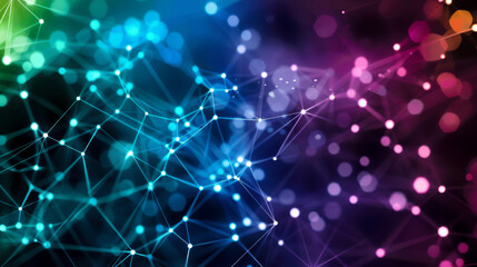 Obraz premium Colorful visualization of connections representing big data, showcasing vibrant colors and intricate patterns that evoke sense of complexity and depth