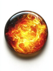 Glossy Sunburst Badge with Fiery Colors