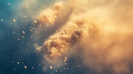 Obraz premium Dust particles in the air Image displaying a mesmerizing nebula, with swirling gases and bright stars creating a celestial masterpiece, 