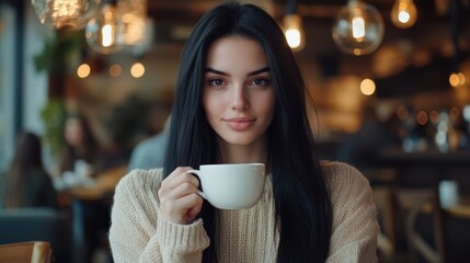 The Woman Enjoying Coffee