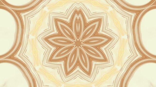 bl&uuml;tenf&ouml;rmige pastellfarbende symmetrische Form, Mandala, Blume, Muster, braun, gelb