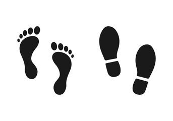 Set of different human footprints icon vector illustration