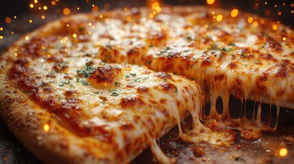 Delicious Artisan Pizza with Melted Cheese for Casual Dining Experience