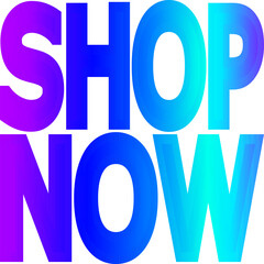 Shop now illuminated text, graphic element for advertising banner