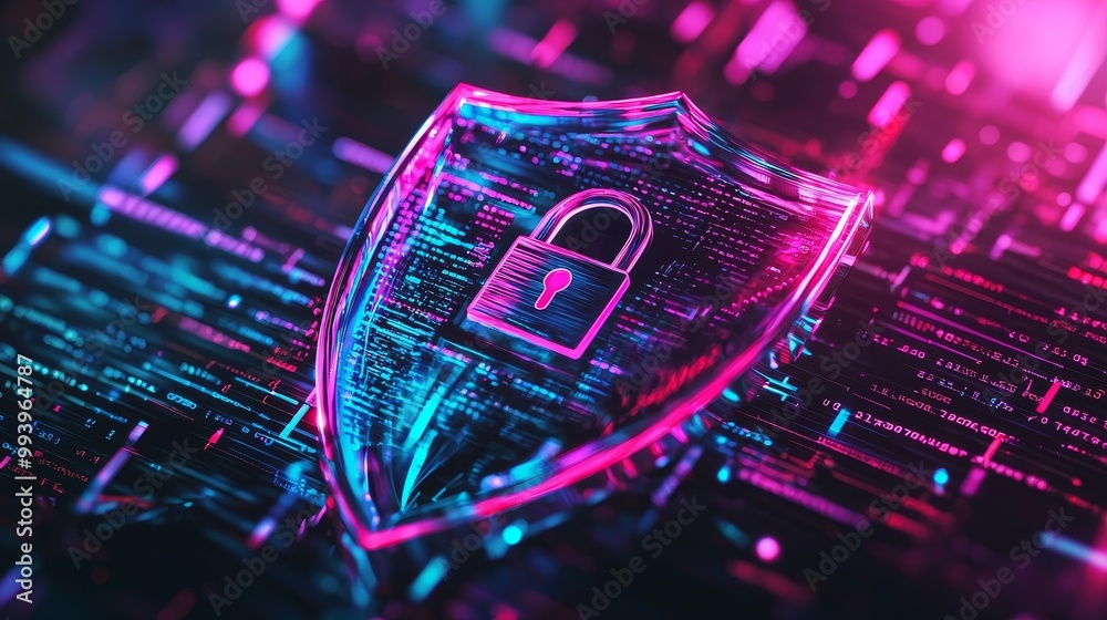 Aufkleber Protecting business and financial transaction data from cyber threats, encryption of user private data security