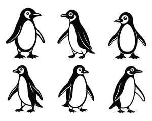Obraz premium Penguin silhouette design in vector style with a white background