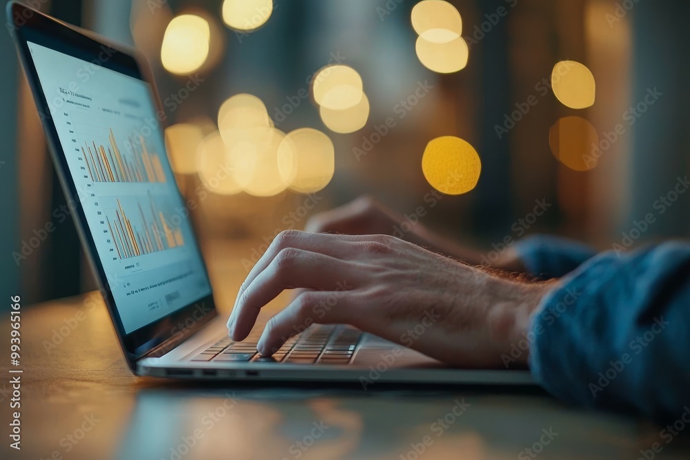 Leinwandbilder Displaying a business analytics dashboard with charts, metrics, and KPIs to analyze performance and create insights reports for operations management. AI concept for data analysis.