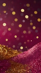 Shimmering Golden Bokeh Christmas Backround.