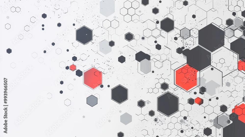 Poster Red connections in an abstract hexagonal network design