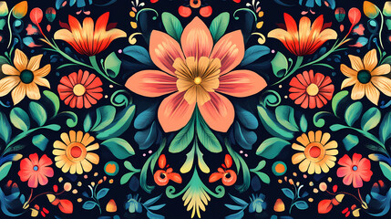 Folk art pattern, illustration. Folk Art. Illustration