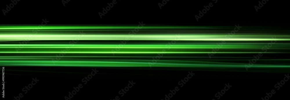 Poster the motion blur effect of green light trails in the dark