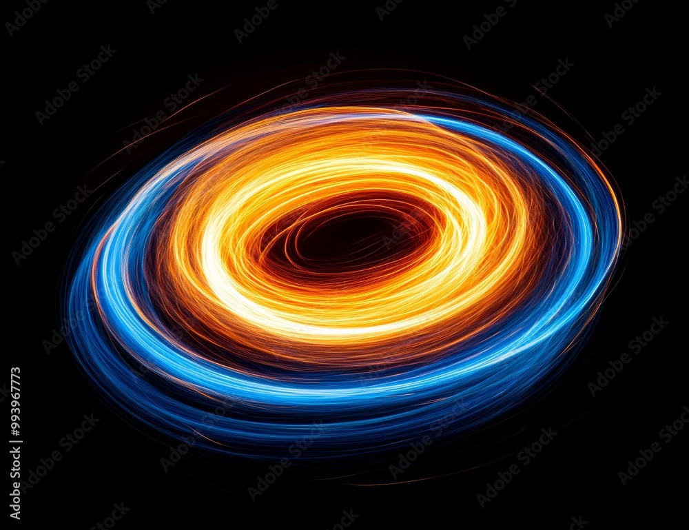 Poster light swirl effect. circular lens flare. abstract rotational lines. power energy. shining neon light