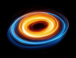 Light swirl effect. Circular lens flare. Abstract rotational lines. Power energy. Shining neon lights cosmic abstract frame. Magic round frame. Swirl trail effect.