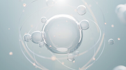 3D Collagen Skin Serum and Vitamin illustration isolated on soft color background. concept skin care cosmetics solution. 3d rendering.	