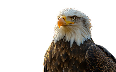 Obraz premium Bald Eagle Portrait on Transparent Background, Symbol of American Strength and Freedom