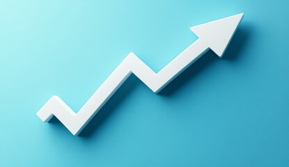 3D illustration of graph with arrows of improvement.