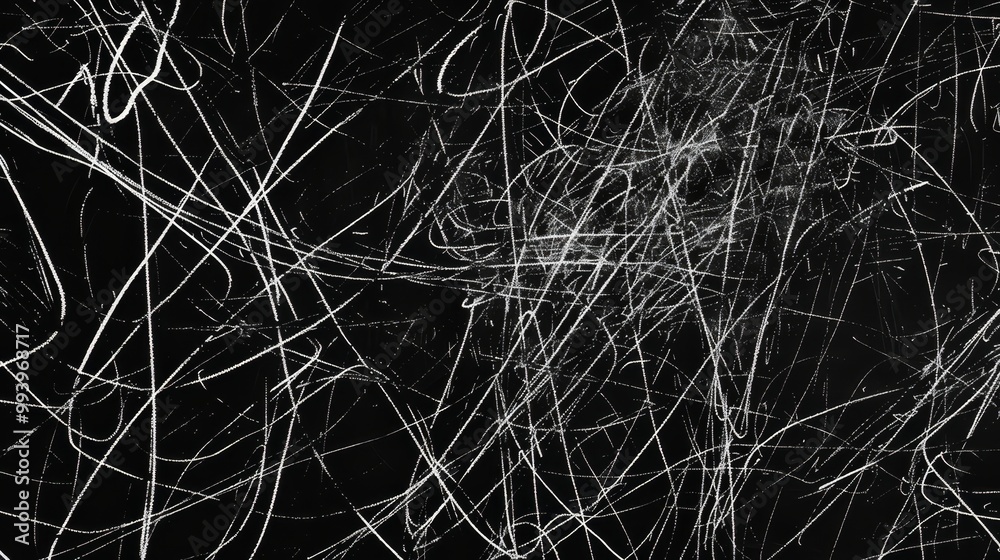 Poster the hand draw scribble animation pack features white scribbles on a black background and is a high-r