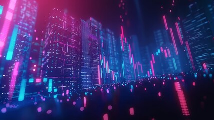 A growth up stock market blue chart 3D loop animation showing success, rising business and financial graphs, a graph of economic and financial data, and a diagram of investment analysis loopable and