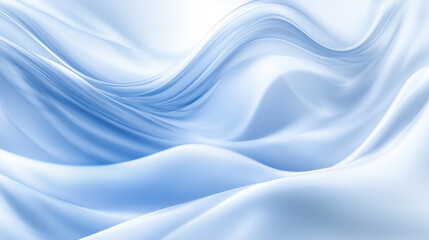 Fototapeta premium Soft flowing silky fabric in serene light blue waves