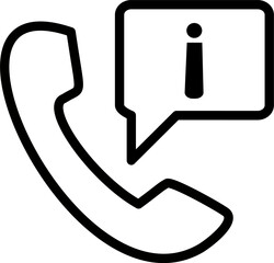 Information phone call icon.Telephone with info message vector icon. Replaceable vector design.