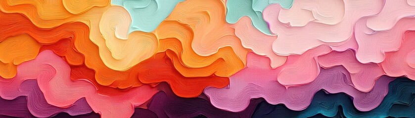 Abstract colorful wave pattern on a textured background.