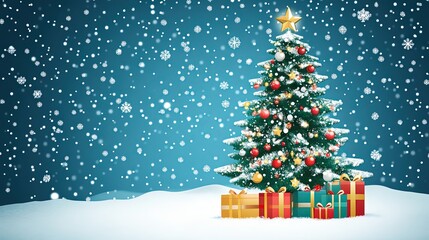 Obraz premium christmas tree with gifts
