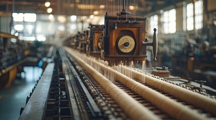Naklejka premium A machine is making a product