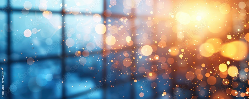 Poster A captivating abstract image showcasing colorful bokeh lights against a blurred background, creating a dreamy atmosphere.