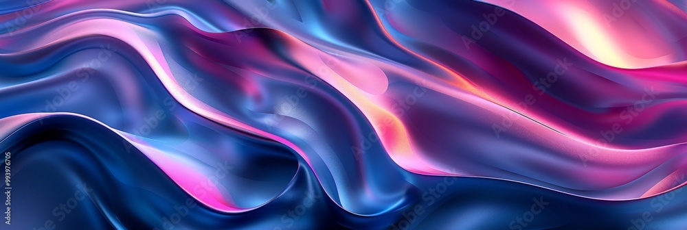 Aufkleber abstract background with a blue and pink gradient color waves presentation design