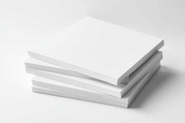 Blank A4 Stacked Paper Mockup isolated created with Generative AI