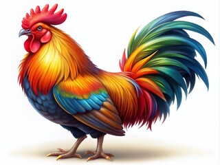 Fototapeta premium Colorful Rooster Clipart for Farm Themed Designs, Illustrations, and Creative Projects in Vector Format