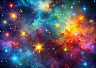 Fototapeta premium Colorful Space Patterns with Stars and Nebulas for Backgrounds, Textures, and Digital Designs