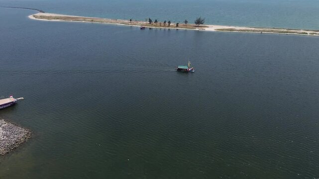 A beautiful white beachfront view of Ancol Jakarta, traveling, vacation, theme park