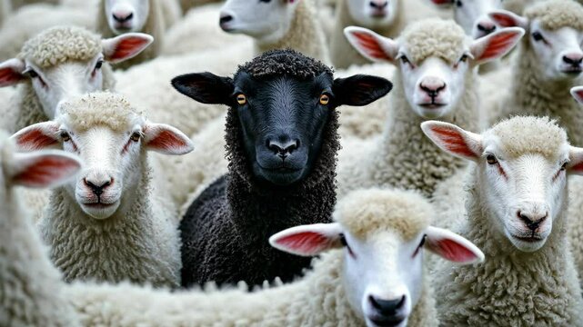 The Black Sheep Stands Out Among White Sheep