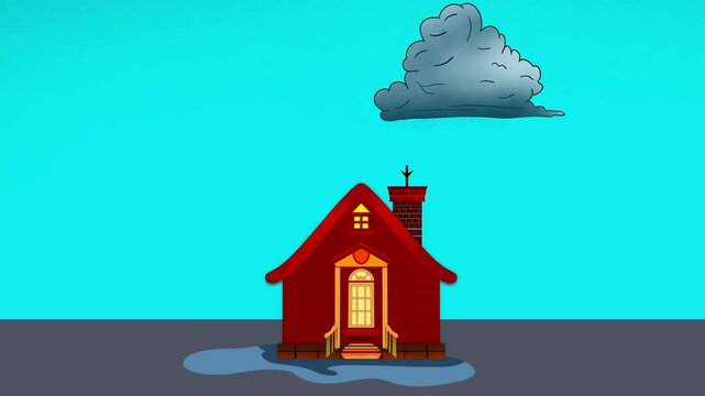 lightning protection works on buildings, lightning rod that safely channels lightning strike to ground, This visual demonstrates science of lightning strikes, charge distribution in clouds, lightning 