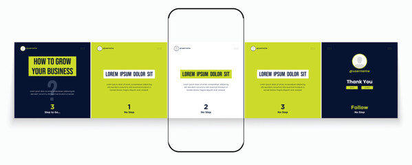 Set of LinkedIn carousel post, social media Instagram carousel post, modern and editable business carousel template design © Tarek Digital