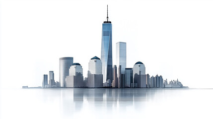 Obraz premium Modern City, financial Downtown, business centre with skyscrapers The New York Skyline 