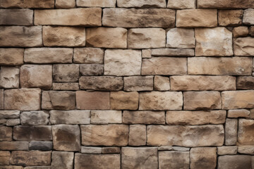 Obraz premium Processed collage of old ancient sand block wall texture in daylight. Background for banner