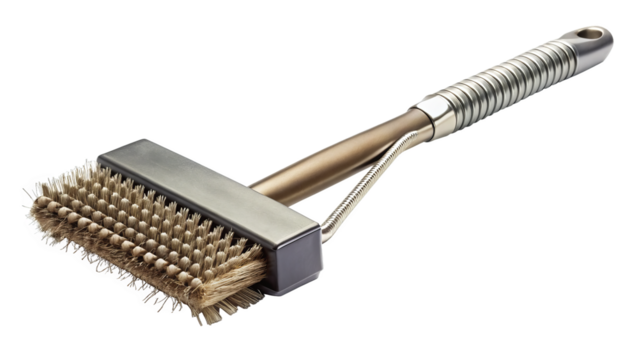 grill brush with sturdy handle and bristles designed for effective cleaning. This essential tool ensures your grill stays in top condition, making barbecuing enjoyable and hassle free