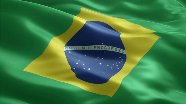 waving flag of brazil country